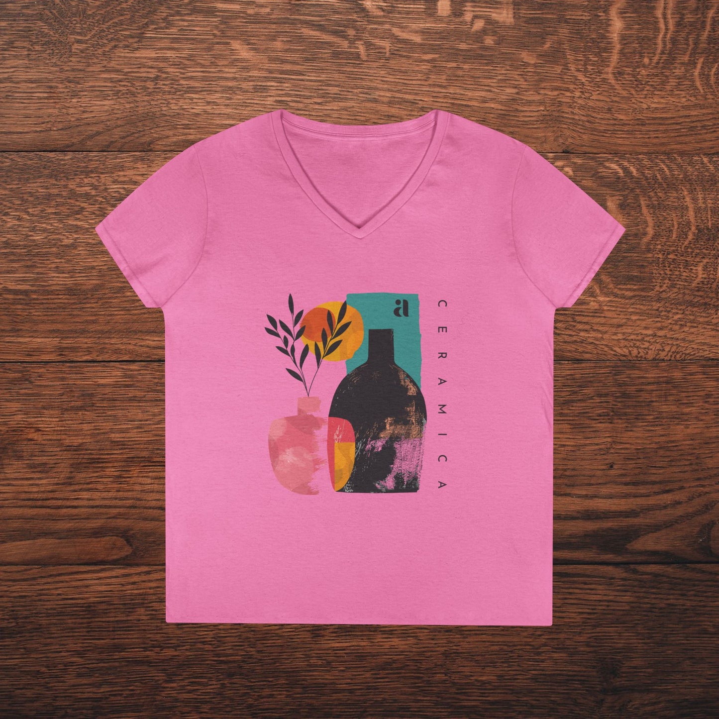 Alma Cerámica Abstract Art Ladies’ V-Neck Tee