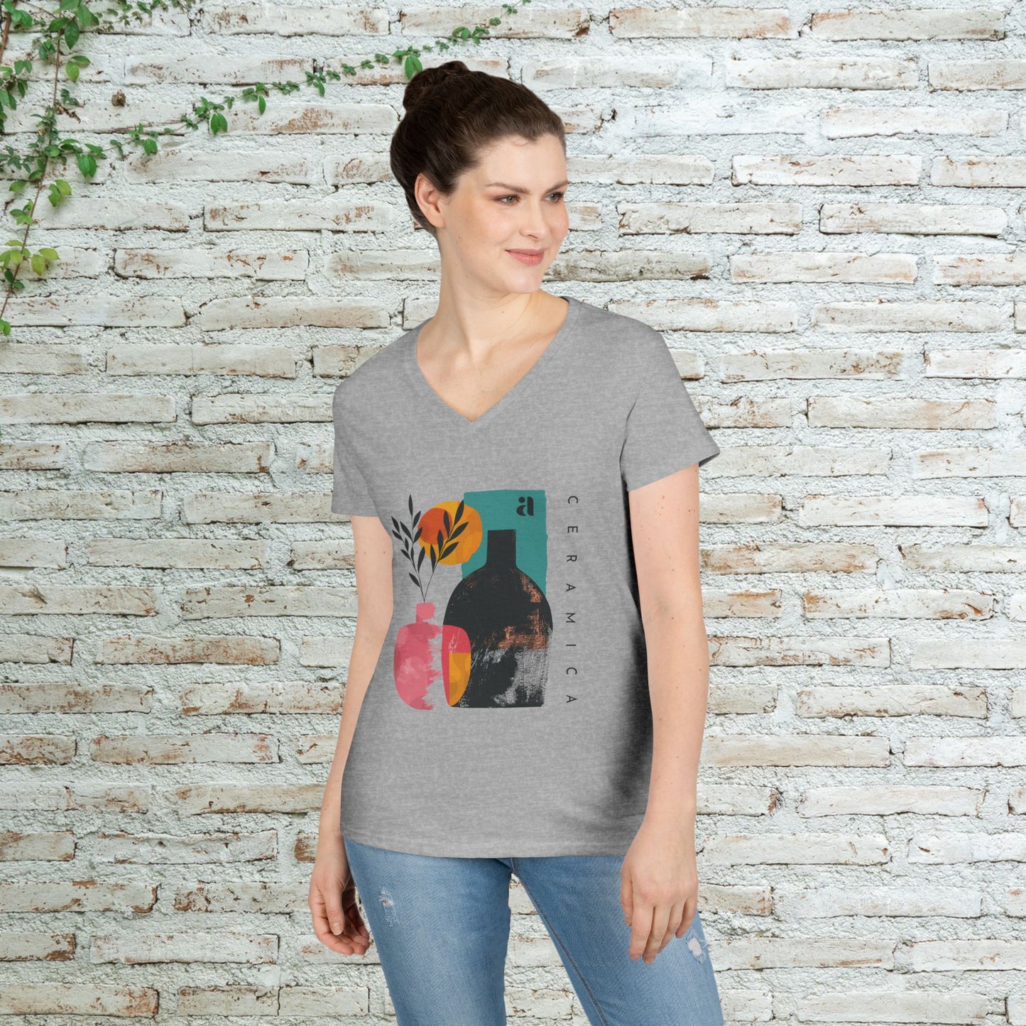 Alma Cerámica Abstract Art Ladies’ V-Neck Tee
