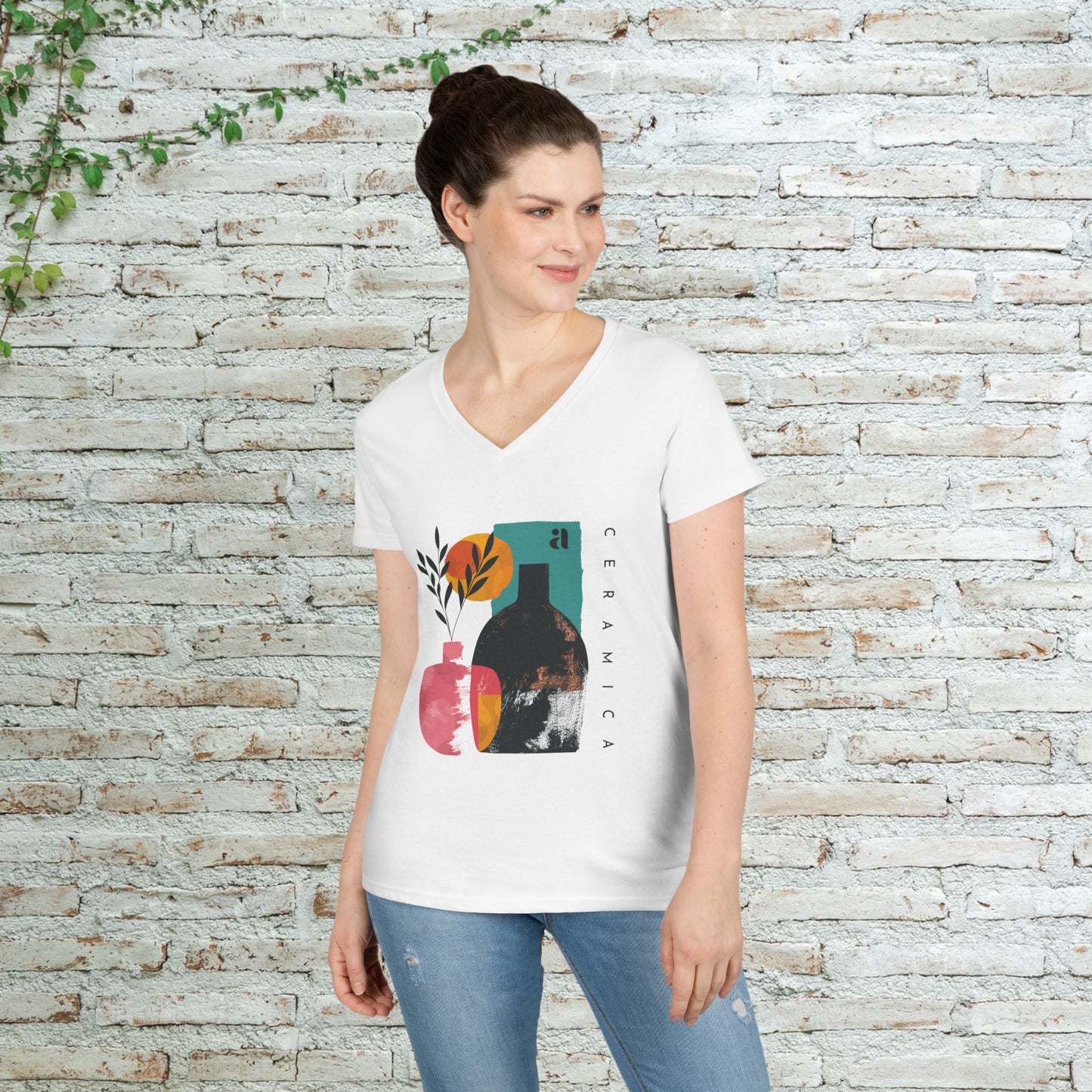 Alma Cerámica Abstract Art Ladies’ V-Neck Tee