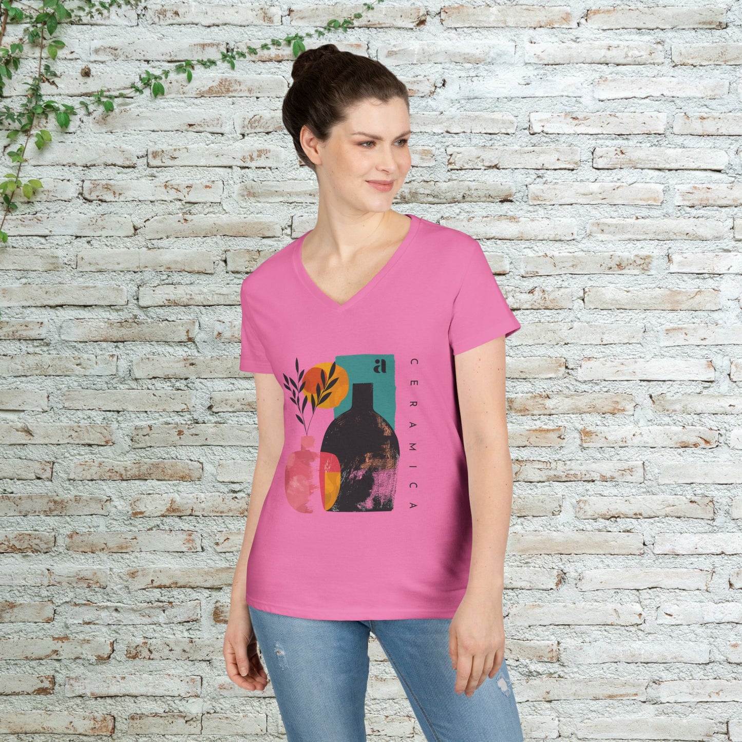 Alma Cerámica Abstract Art Ladies’ V-Neck Tee