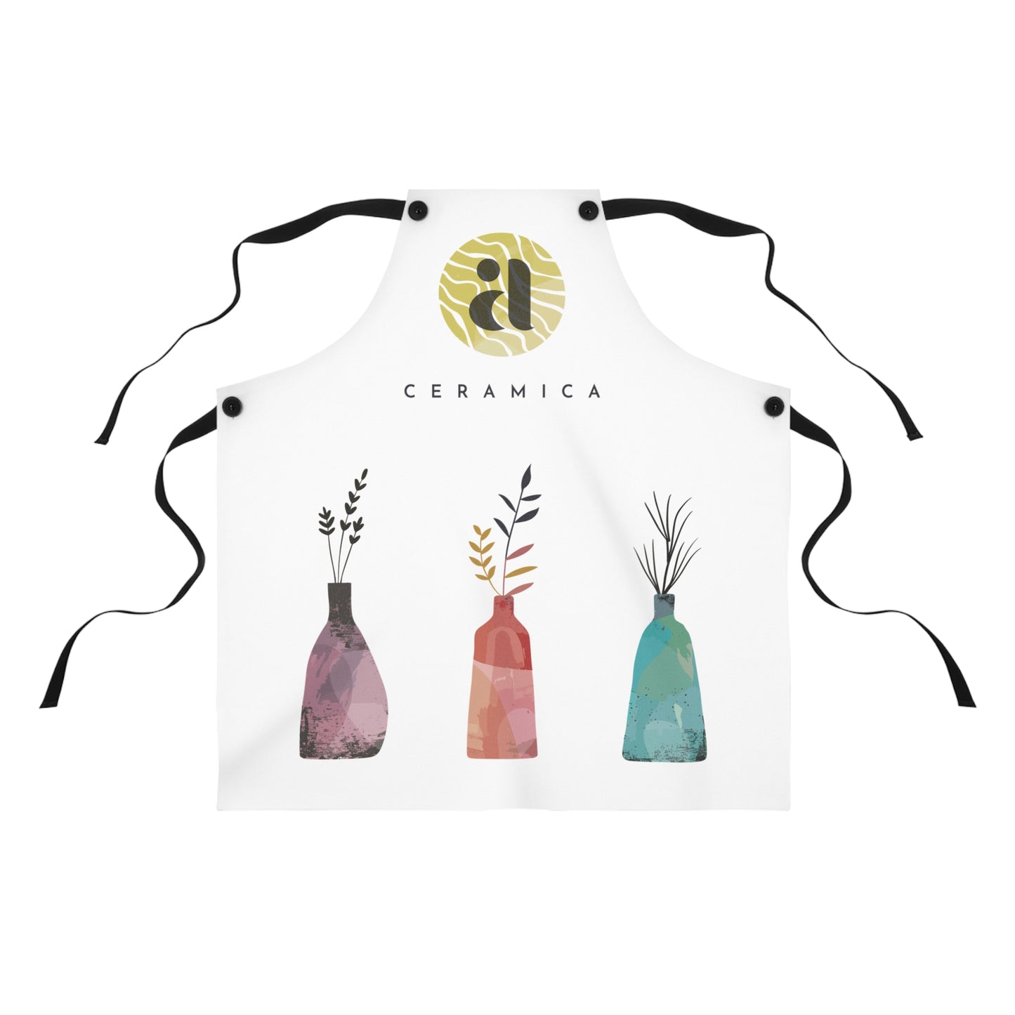 Vase & Botanical Art Apron – Stylish Cooking and Crafting Apron