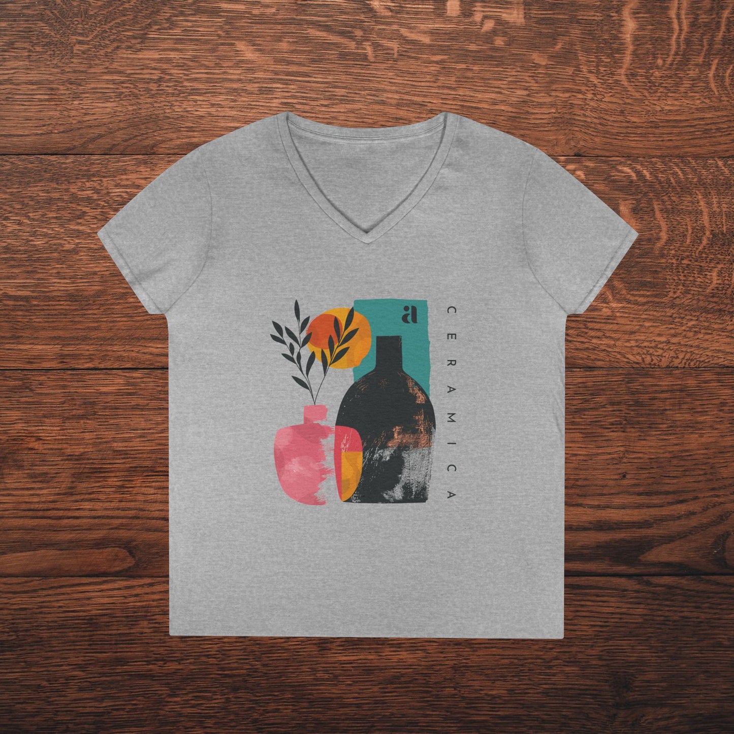 Alma Cerámica Abstract Art Ladies’ V-Neck Tee