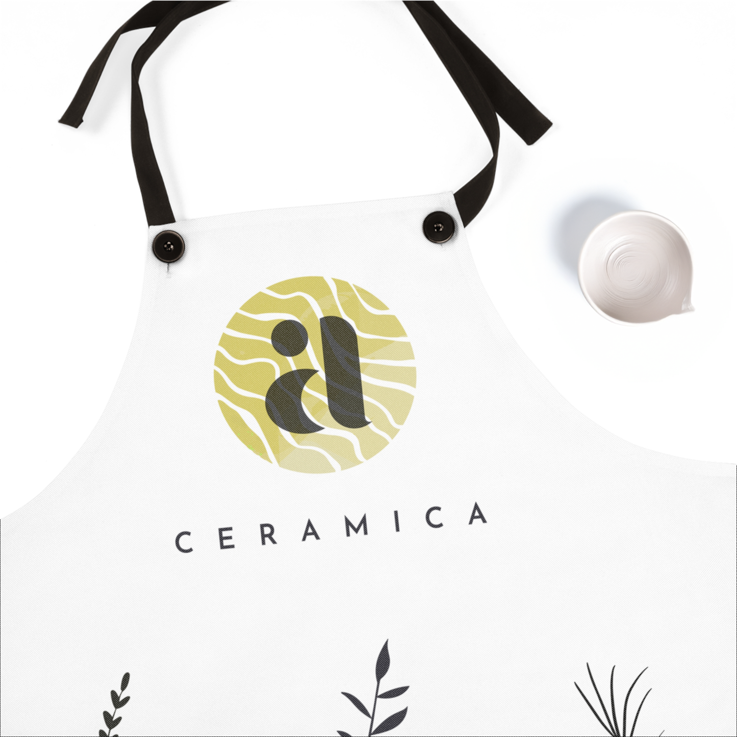 Vase & Botanical Art Apron – Stylish Cooking and Crafting Apron
