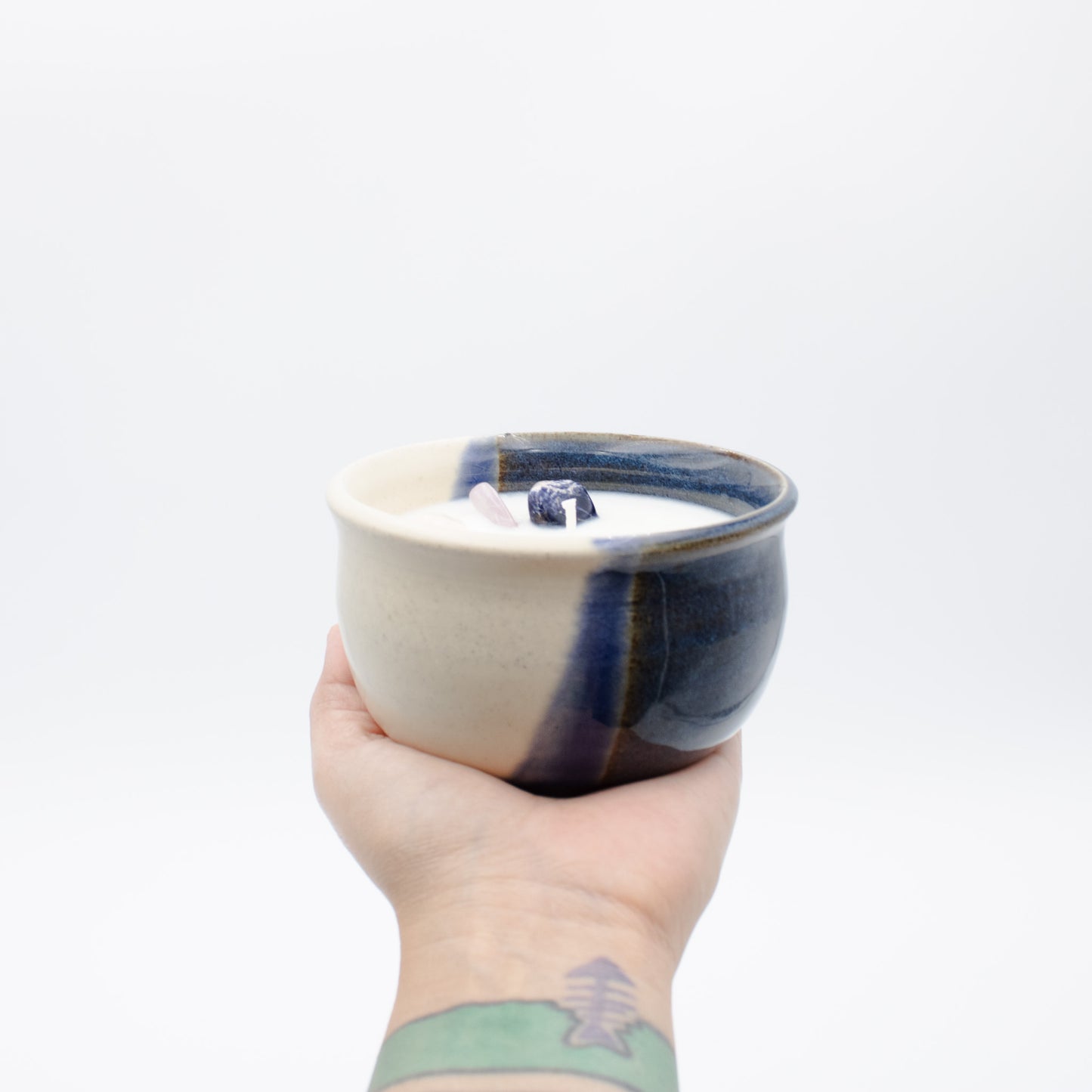 Crystal Glow Candle Bowl - Soft Cotton