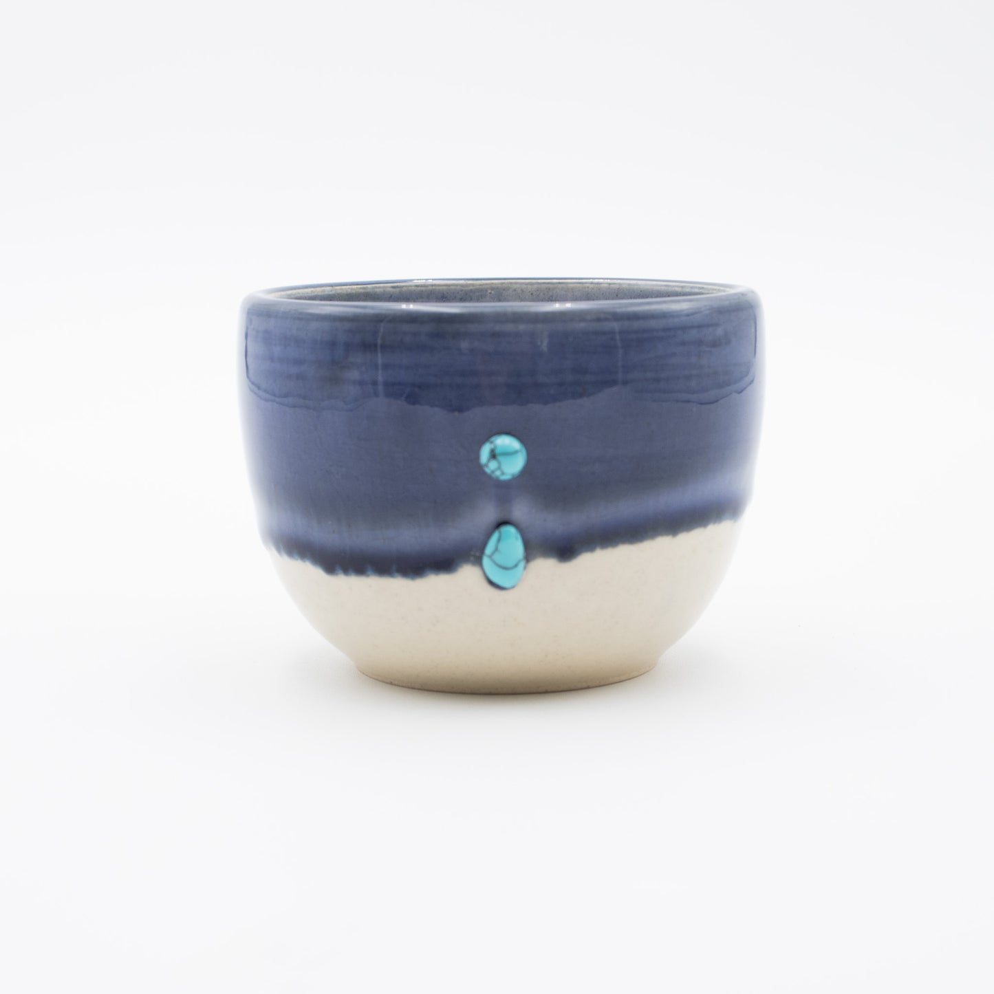 Floating Blue Bead Candle Bowl - Soft Cotton
