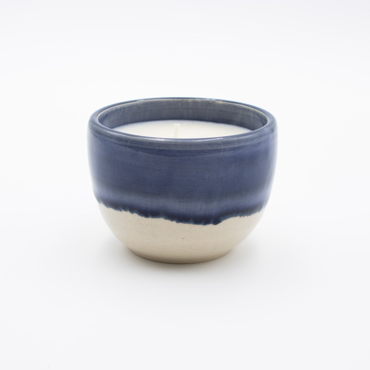 Floating Blue Bead Candle Bowl - Soft Cotton