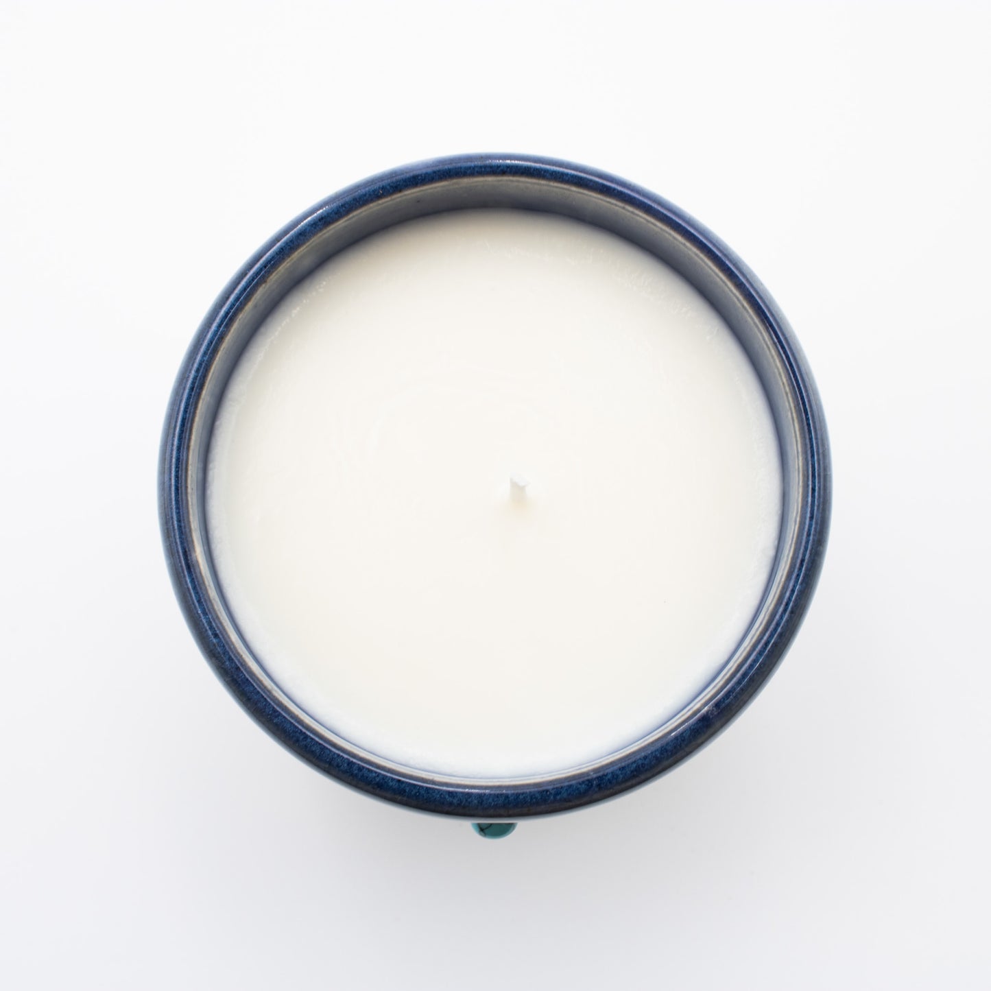 Floating Blue Bead Candle Bowl - Soft Cotton