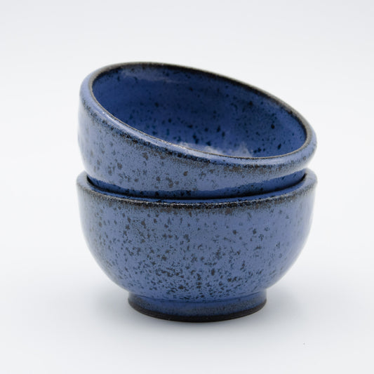 Periwinkle Pair – Small Black Clay Bowls