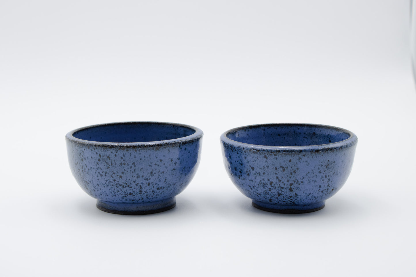 Periwinkle Pair – Small Black Clay Bowls