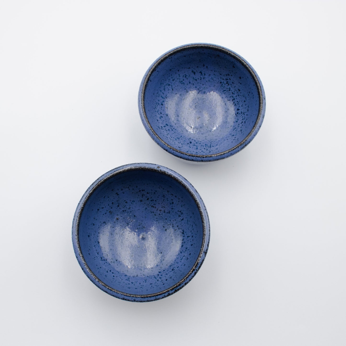 Periwinkle Pair – Small Black Clay Bowls