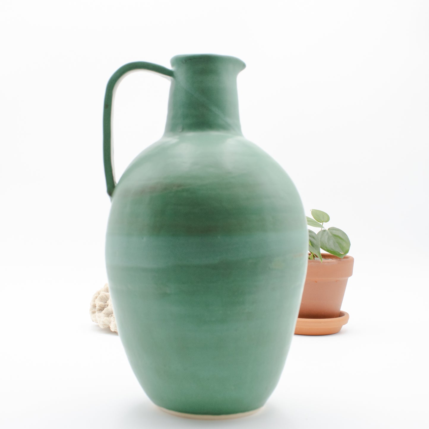 Copper Matte Green Pitcher Vase