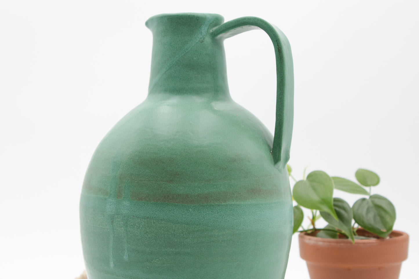 Copper Matte Green Pitcher Vase