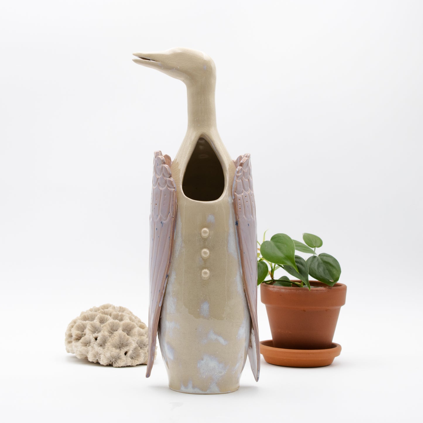 Blueburst Heron Vase