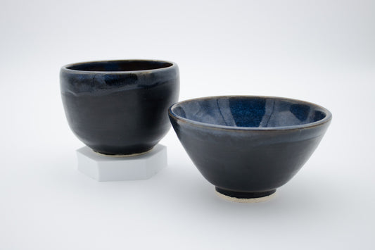 Black and Blue Set of 2 Bowls